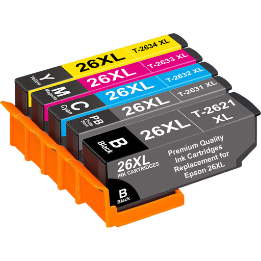 Epson Compatible 26XL High Capacity Ink Cartridges - Pack of 5 - 1 Set Multipack