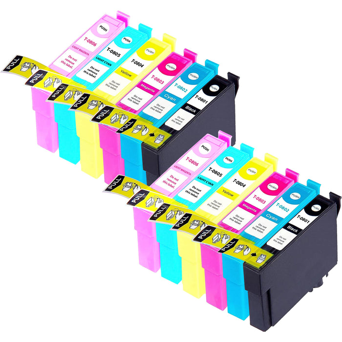 Compatible Epson 2 Sets of 6 R360 ink cartridges (T0807)