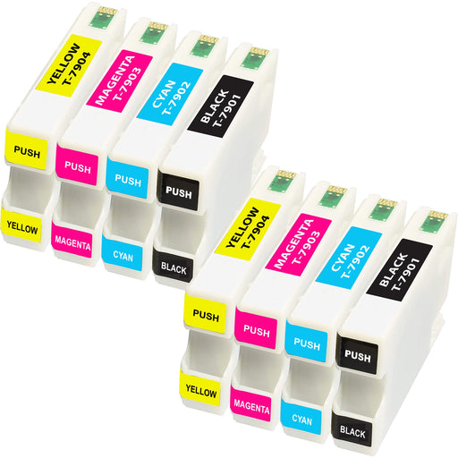 Compatible Epson 2 Sets of 4 WF-4630DWF ink cartridges (79xl)