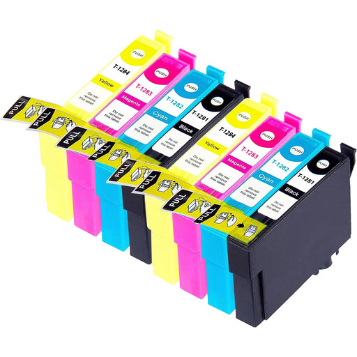 Compatible Epson 2 Sets of 4 SX130 Ink Cartridges (T1285)