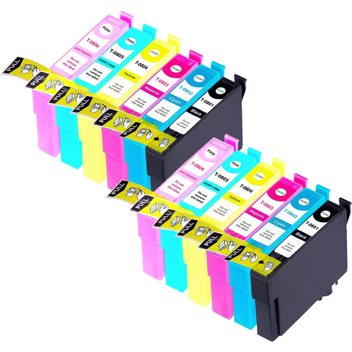 Compatible Epson 2 Sets of 6 R285 ink cartridges (T0807)