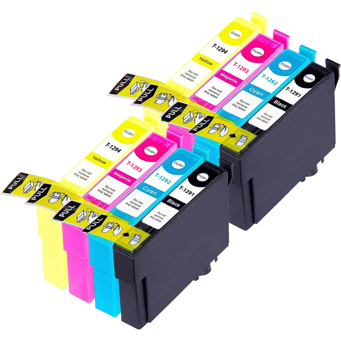 Compatible Epson T1295 (2 x T1291 2 x T1292 2 x T1293 2 x T1294) Ink Cartridges - Pack of 8 - 2 Set