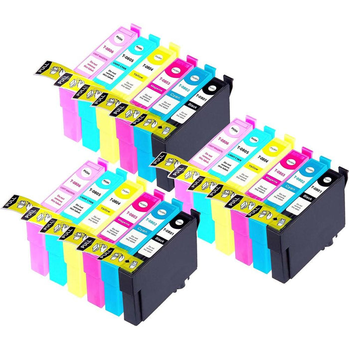 Compatible Epson 3 Sets of 6 RX680 ink cartridges (T0807)