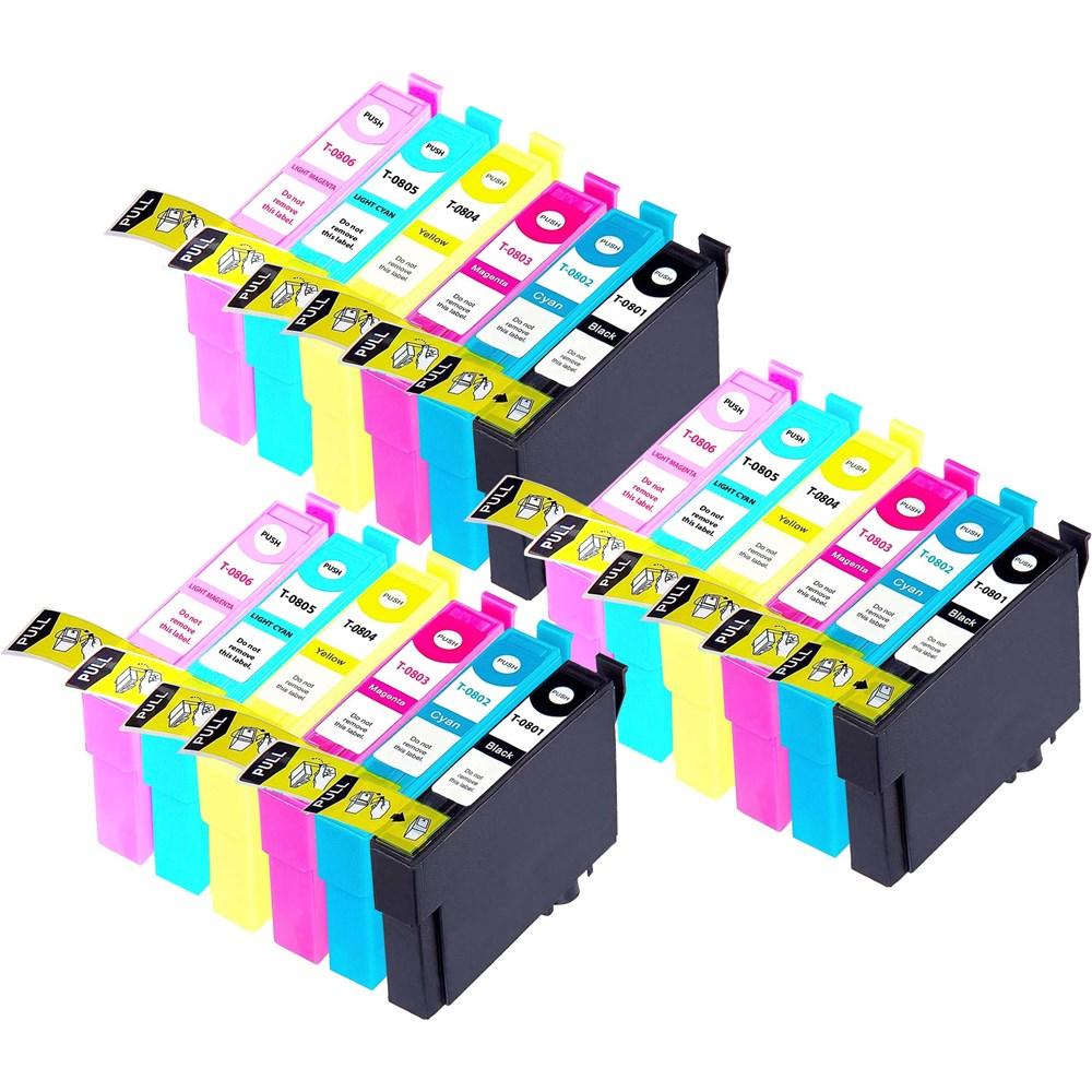 Epson R265 Ink - Pack of 18 3 Pack Value Multipack. High Capacity T0807 Compatible Ink Cartridge