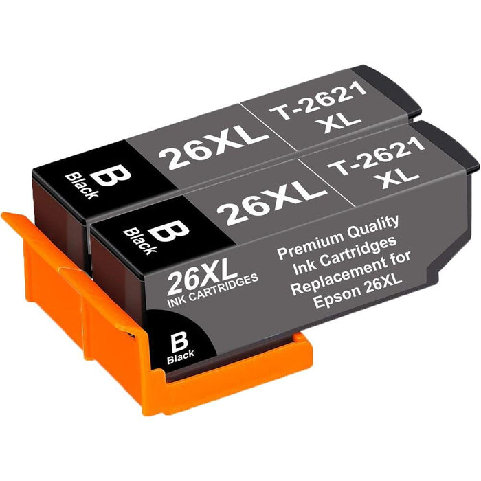 Compatible Epson 2x T2621 XL Black XP-605 Ink Cartridges