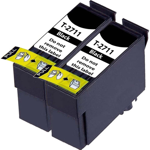 Compatible Epson 2 Black WF-7110DTW Ink Cartridges (T2711 XL)