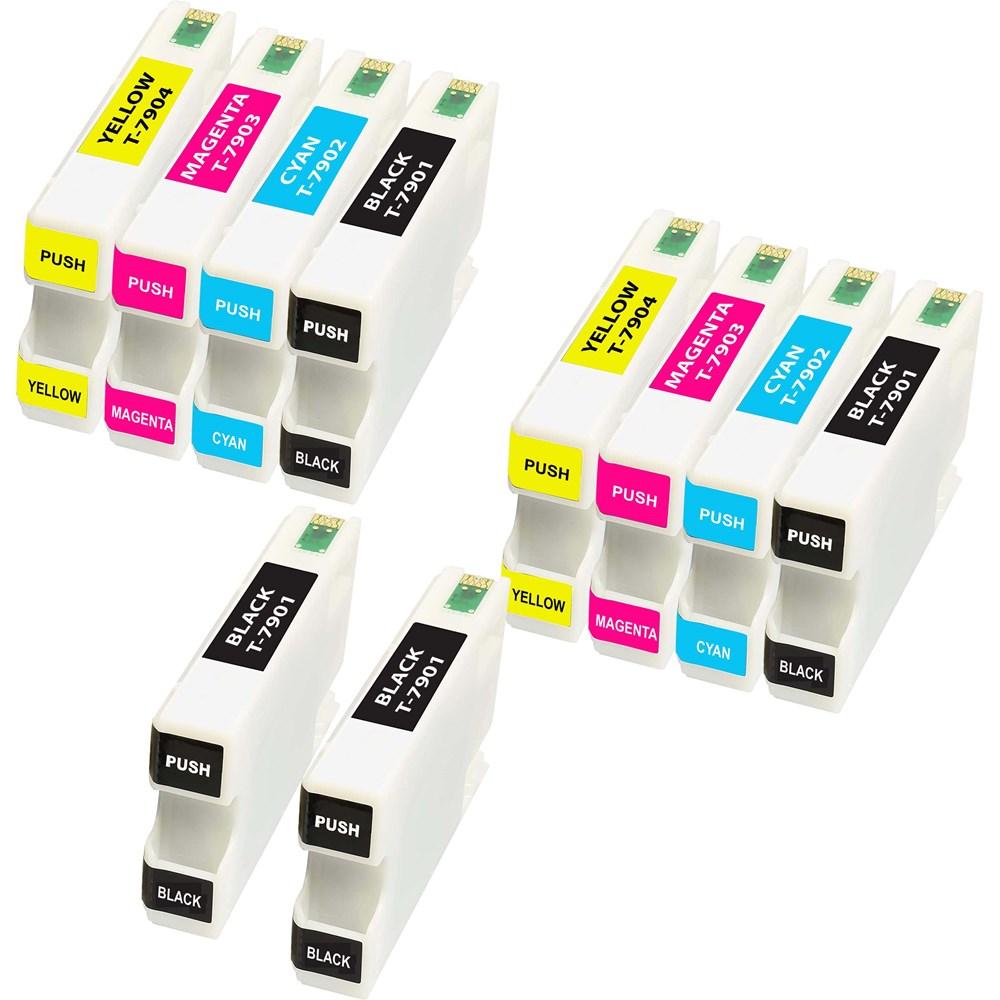 Epson WorkForce Pro WF-4640DTWF Ink - Pack of 10 2 Pack & 2 Black Value Multipack. High Capacity 79XL Compatible Ink Cartridge