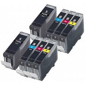 Compatible Canon 2 Sets of 4 MX700 Ink Cartridges (PGi-5/CLi-8)
