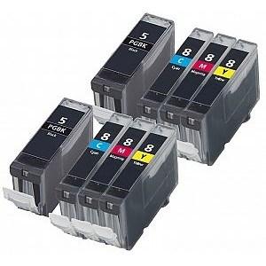 Canon MP520 Ink - 8 Pack 2 Packs of 4 Value Multipack High Capacity PGI-5 / CLI-8 Compatible Ink Cartridges