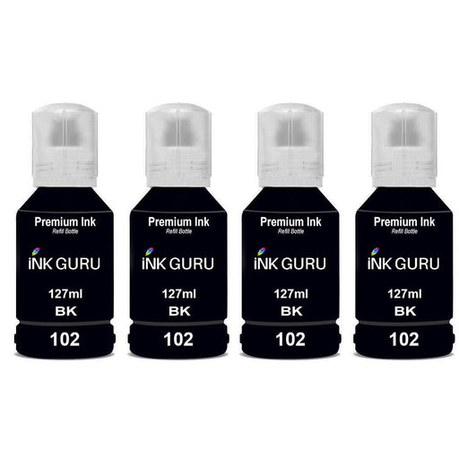 Compatible Epson EcoTank 102 Black Ink Cartridge Pack of 4
