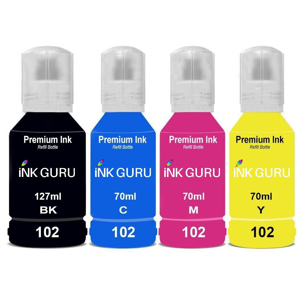 Epson Ecotank ET-3850 Ink - Pack of 4 Value Multipack. High Capacity Ecotank 102 Compatible Ink Cartridges