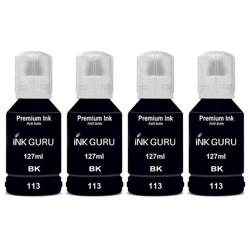 Epson EcoTank ET-5150 Ink - 4 Black Value Pack. High Capacity EcoTank 113 Compatible Ink Cartridge