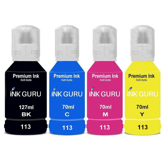 Epson EcoTank ET-5850 Ink - Pack of 4 Value Multipack. High Capacity EcoTank 113 Compatible Ink Cartridge