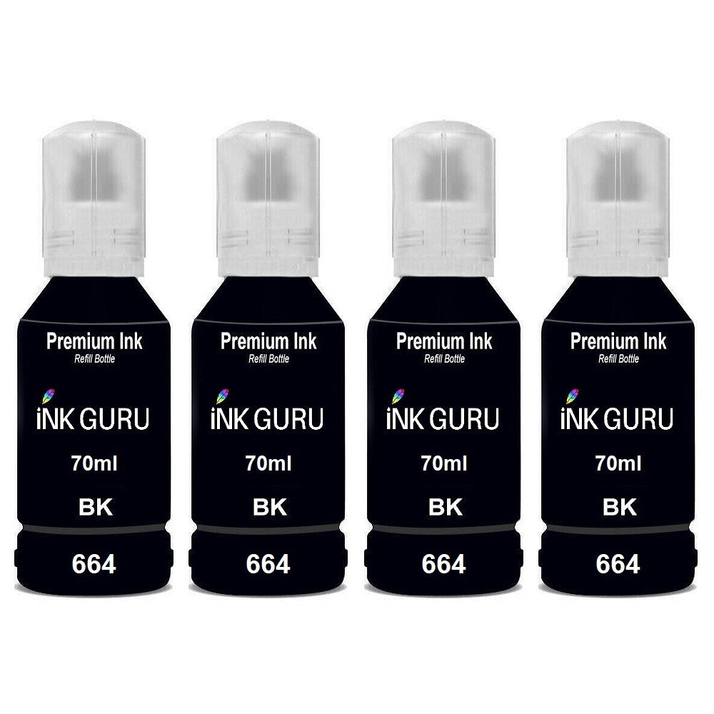 Epson Ecotank 664 4 Black Value Pack - Ecotank Ecotank 664 Compatible Ink Cartridge