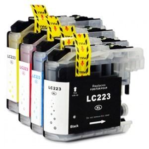 Compatible Brother 1 Set of 4 MFC-J480DW ink cartridges (LC223 XL)