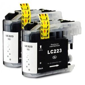 Compatible Brother 2 Black MFC-J5320DW ink cartridges (LC223 XL)