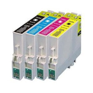 Compatible Epson T0445 Ink Cartridges 1xCyan 1xMagenta 1xYellow 1xBlack - Pack of 1 - 1 Set